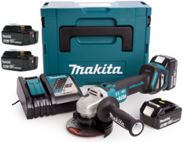 makita batteries 18v - Makita DGA513RT3J, 18V, 125mm, 3x5,0Ah - 1 nuotrauka