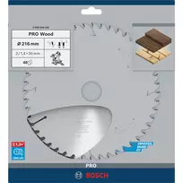 pjovimo diskas 216 30 - Bosch Pjovimo diskas Optiline Wood 216x30x48T, 2608640432 - 1 nuotrauka