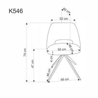 kedziu - Valgomojo kėdė K546, Pilka (Grey) - 2 nuotrauka