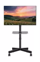 tv 32 - GEMBIRD TVS-55T-03 Grindų stovas televizoriui, 32-55", Juodas (Black) - 3 nuotrauka
