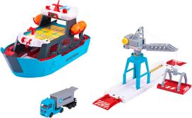 uostas - MAJORETTE Creatix MAERSK krovininis laivas su transporto priemone, 212050039 - 8 nuotrauka