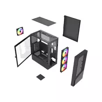 gembird fornax - Gembird Fornax 4300 ATX Juodas (Black) - 2 nuotrauka