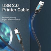 usb b laidas 3m - CABLE USB2.0 MALE TO MALE/3M BLACK COQBI VENTION - 7 nuotrauka