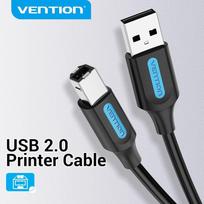 usb b laidas 3m - CABLE USB2.0 MALE TO MALE/3M BLACK COQBI VENTION - 10 nuotrauka