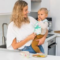 neperslampamas audinys - Frotinis seilinukas, neperšlampantis BabyOno 832, +6 mėn., kiškis - 2 nuotrauka
