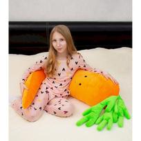 pliusine pagalve - Pliušinis žaislas Fancy Morka pagalvė, oranžinis, 188 cm - 3 nuotrauka