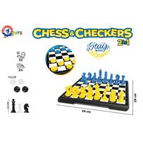 saskiu zaidimas - Stalo žaidimas Technok Chess & Checkers 9055 - 3 nuotrauka
