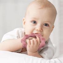 babos babos - BABYONO silikoninis kramtukas RING Rožinis (Pink) - 2 nuotrauka