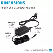 nesiojamojo kompiuterio maitinimas - Adapteris HP 65W USB-C LC Power Adapter, 65 W, 1.8 m - 3 nuotrauka