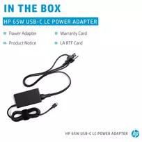 nesiojamojo kompiuterio maitinimas - Adapteris HP 65W USB-C LC Power Adapter, 65 W, 1.8 m - 4 nuotrauka