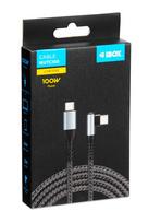 greito ikrovimo laidas - iBox IKUTC100 USB-C 2m 5A Greitas Įkrovimas Juodas (Black) - 3 nuotrauka