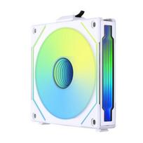 argb ventiliatoriai - Lian Li UNI FAN SL-INF 140 ARGB Atvirkštinių Menčių PWM Ventiliatorius - 140 mm, Baltas (White) - 3 nuotrauka
