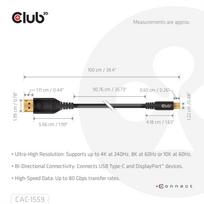 usb c usb c dp - Club 3D CAC-1559 USB-C į DisplayPort 1m 10K60Hz Juodas (Black) - 4 nuotrauka