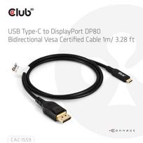 usb c usb c dp - Club 3D CAC-1559 USB-C į DisplayPort 1m 10K60Hz Juodas (Black) - 5 nuotrauka