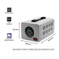 itampos stabilizatorius - QOLTEC 50724 Automatic Voltage Stabilizer AVR 2000VA - 3 nuotrauka
