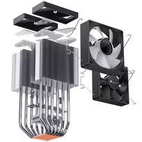 cpu argb cooler - Jonsbo CR-1400 DV2 Black (juodas) - 3 nuotrauka
