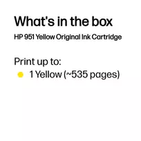 rasalai spausdintuvo - HP 951 Yellow Officejet Ink Cartridge | CN052AE#LS3 - 8 nuotrauka