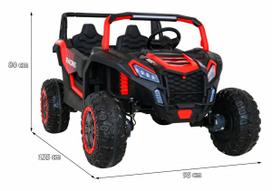 dvivietis elektromobilis - Buggy A032 dvivietis elektrinis elektromobilis vaikams, raudonas (Red) - 22 nuotrauka