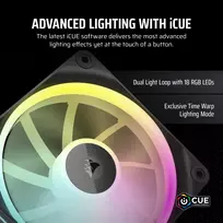 120mm fan - Corsair iCUE LINK LX120 RGB 120 mm Trijų Ventiliatorių Komplektas Juodas (Black) - 6 nuotrauka