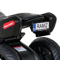 vaikams motociklas juodas - Vaikiškas elektrinis motociklas Ramiz Fast Tourist, balta/juoda - 3 nuotrauka