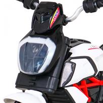 vaikams motociklas juodas - Vaikiškas elektrinis motociklas Ramiz Fast Tourist, balta/juoda - 4 nuotrauka