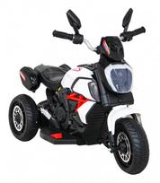 vaikams motociklas juodas - Vaikiškas elektrinis motociklas Ramiz Fast Tourist, balta/juoda - 5 nuotrauka