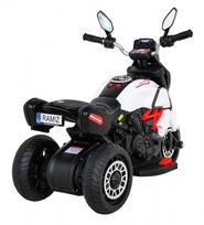 vaikams motociklas juodas - Vaikiškas elektrinis motociklas Ramiz Fast Tourist, balta/juoda - 7 nuotrauka