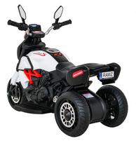 vaikams motociklas juodas - Vaikiškas elektrinis motociklas Ramiz Fast Tourist, balta/juoda - 9 nuotrauka