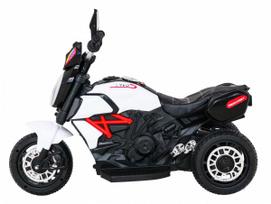 vaikams motociklas juodas - Vaikiškas elektrinis motociklas Ramiz Fast Tourist, balta/juoda - 10 nuotrauka