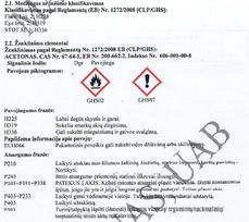skiediklis - Acetonas, 1 l - 2 nuotrauka