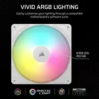 argb ventiliatoriai - Corsair RS140 ARGB 140 mm Baltas (White) - 7 nuotrauka
