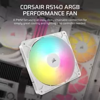 argb ventiliatoriai - Corsair RS140 ARGB 140 mm Baltas (White) - 8 nuotrauka