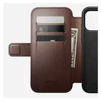 nomad 16 pro max - Dėklas „Nomad Modern Leather Folio“, kaimiško stiliaus rudas (Horween) – „iPhone 17 Pro Max“ - 3 nuotrauka