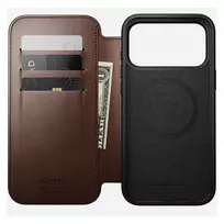 nomad 16 pro max - Dėklas „Nomad Modern Leather Folio“, kaimiško stiliaus rudas (Horween) – „iPhone 17 Pro Max“ - 4 nuotrauka