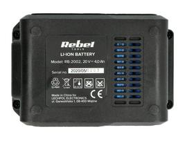 akumuliatorius 20 v li ion - Rebel RB-2002, 20 V, 4.0 Ah, Li-ion - 3 nuotrauka