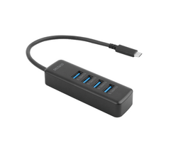 laidai kabeliai jungtys - USB-C hub DELTACO, 5Gbps, 4x USB-A, slim, juodas / USBC-HUB202 / 1902427 - 3 nuotrauka