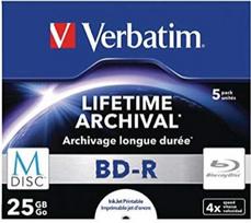 pc r - Verbatim M-Disc 4x, 25 GB, BD-R, Jewelcase, 5 pc(s) - 2 nuotrauka
