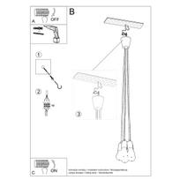 pakabiname sviestuvai sietynai - Sollux Lighting DIEGO 5, E27, 5 x 60 W, geltonas - 2 nuotrauka