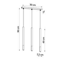 pakabiname sviestuvai sietynai - Sollux Lighting Mozaica 3L, G9, 3 x 12 W, juoda/auksinis - 6 nuotrauka