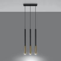 pakabiname sviestuvai sietynai - Sollux Lighting Mozaica 3L, G9, 3 x 12 W, juoda/auksinis - 7 nuotrauka