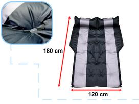 pripuciamas ciuzinys - IKONKA Pripučiamas čiužinys automobilinė lova 180x120cm Juodas (Black) - 5 nuotrauka