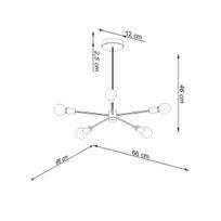 pakabiname sviestuvai sietynai - Sollux Lango 5 SL.1022, E27, 5 x 60 W, juodas - 6 nuotrauka