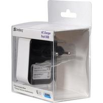 dc pakrovejas - Sandberg AC Charger Dual USB Black/White - 2 nuotrauka