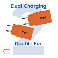 30 w usb c pakrovejas - MOBILE CHARGER WALL USB-C/2PK 30W ORANGE CAC-3023 CLUB3D - 8 nuotrauka
