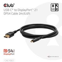 usb type c adapteris - Club 3D CAC-1563 USB-C į DisplayPort 2.1 kabelis 2 m Juodas (Black) - 5 nuotrauka