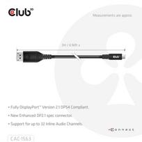 usb type c adapteris - Club 3D CAC-1563 USB-C į DisplayPort 2.1 kabelis 2 m Juodas (Black) - 8 nuotrauka