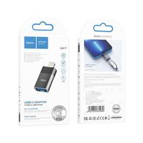 usb a sakotuvas - Adapteris Hoco UA17, lightning, USB-A - 2 nuotrauka