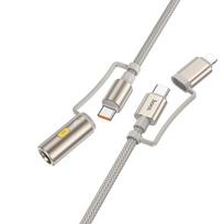 cigareciu usb - Hoco U138 All-in-One USB-C / Lightning į USB-C / automobilio cigarečių degiklį 1.2m Juodas (Black) - 5 nuotrauka