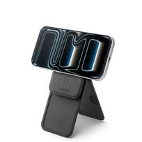 sulankstomas telefonas - Spigen Slim Fold Tripod MagSafe Wallet 3 Card - Juodas (Black) - 5 nuotrauka