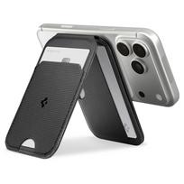 sulankstomas telefonas - Spigen Slim Fold Tripod MagSafe Wallet 3 Card - Juodas (Black) - 12 nuotrauka